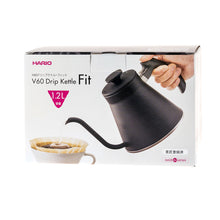 Načítať obrázok do zobrazovača galérie, Hario Fit V60 Drip Konvica čierna 1,2l/Silver a čierna