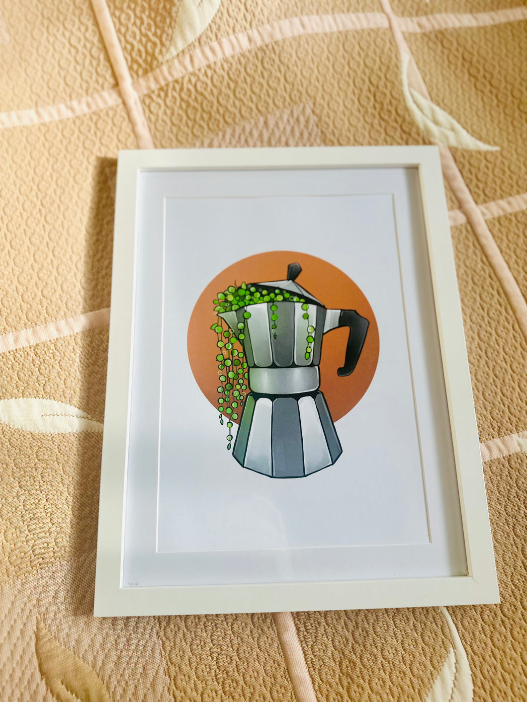 Coffee painting/Plant in the Hario V60 or Moka/Obraz v ráme