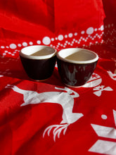 Načítať obrázok do zobrazovača galérie, HUBERAMICS Keramická šálka na kávu 80ml/Lesklá a matná hnedá s obrubou/2 výstavné kusy v zľave
