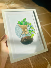 Načítať obrázok do zobrazovača galérie, Coffee painting/Plant in the Hario V60 or Moka/Obraz v ráme
