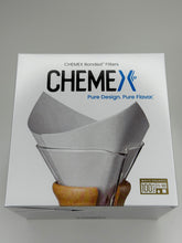 Načítať obrázok do zobrazovača galérie, Chemex papierové filtre štvorcové na 6,8,10 šálok kávy-100 ks/Bielené a hnedé
