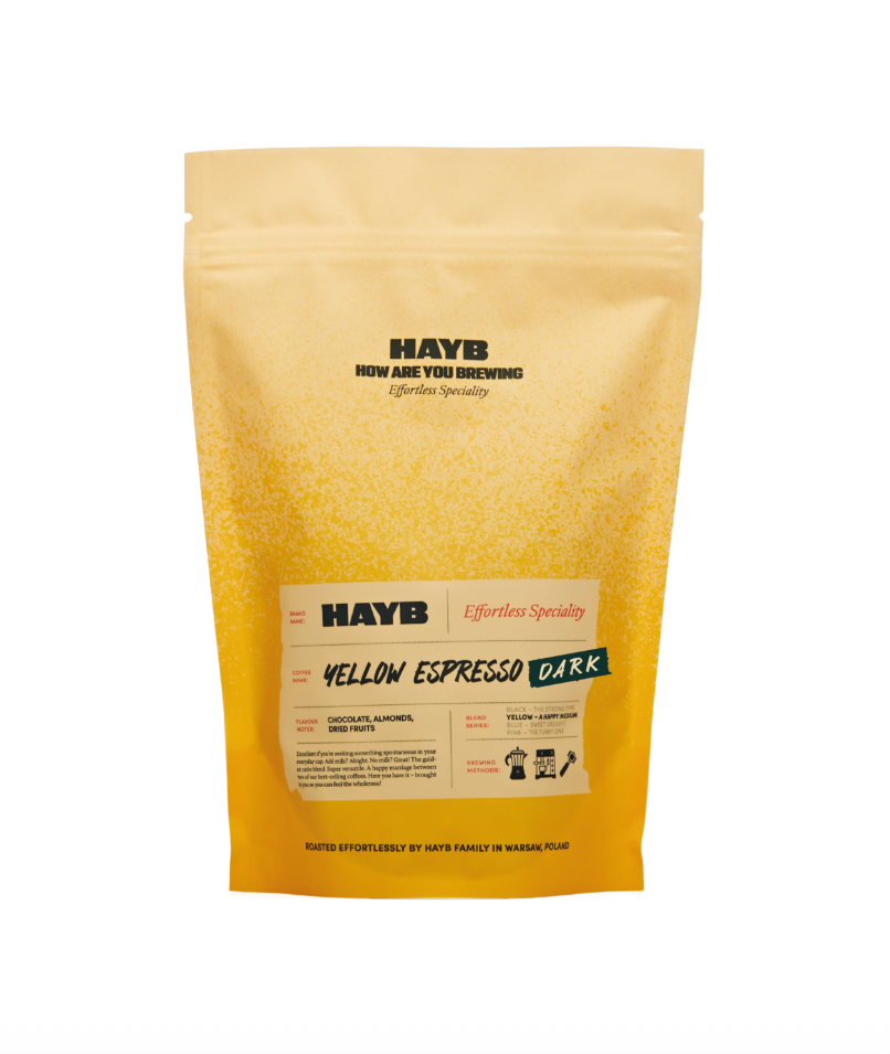 HAYB Yellow Espresso DARK Blend/250g s chuťou ovocia a tmavej čokolády