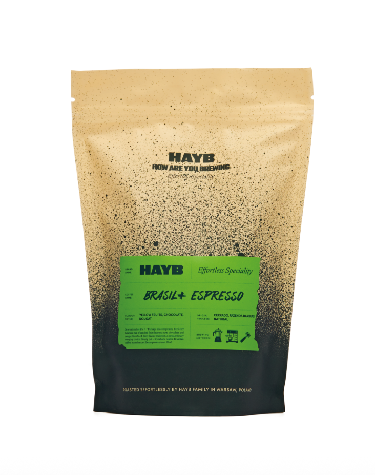 HAYB Brazil Plus Espresso/250g s chuťou žltého ovocia a nugátu
